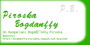 piroska bogdanffy business card